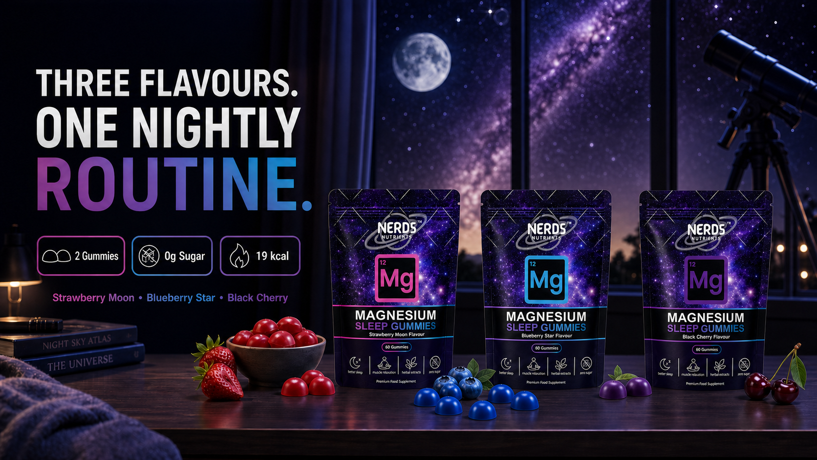 Three flavours, one nightly routine